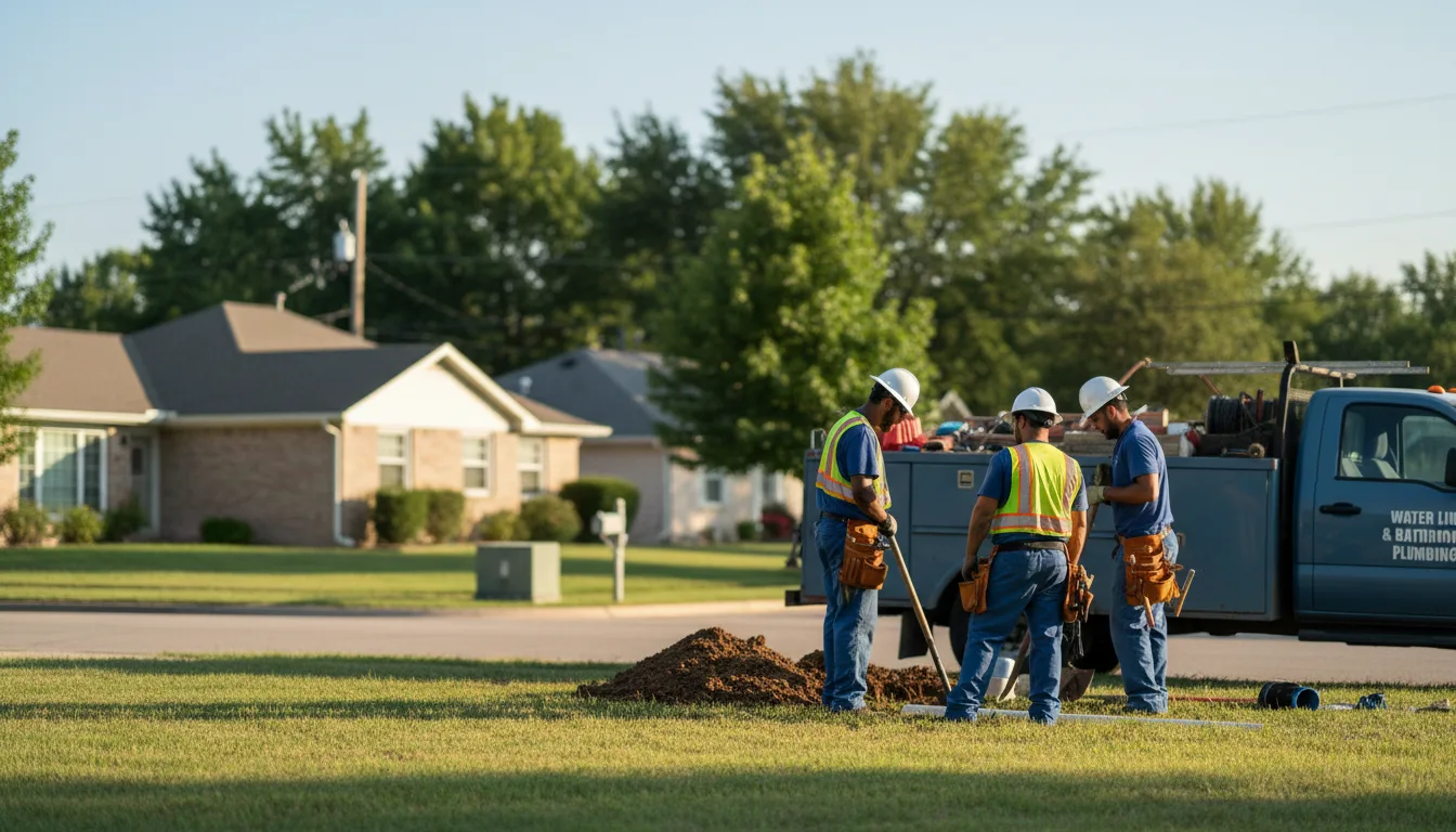 Residential water line and bathroom plumbing service in Philo, IL